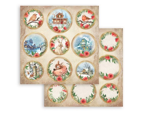Набор бумаги "Home for the Holidays" 20,3 х 20,3 см., 10 листов, Stamperia