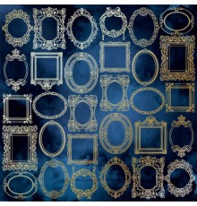 Лист фольгированной бумаги "Golden Frames Night garden ", Фабрика Декору