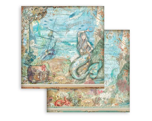 Набор бумаги "Songs of the Sea" 20,3 х 20,3 см., 10 листов, Stamperia