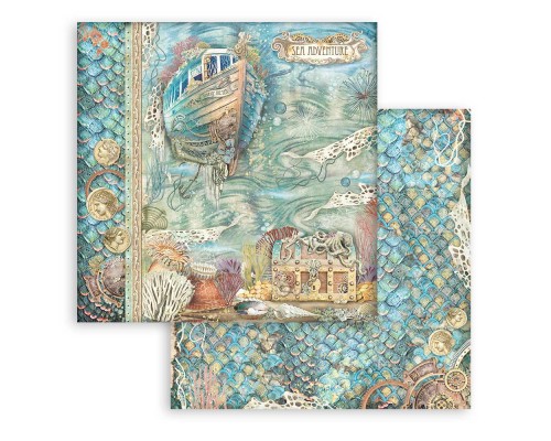 Набор бумаги "Songs of the Sea" 20,3 х 20,3 см., 10 листов, Stamperia